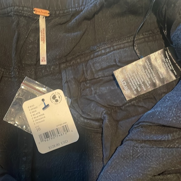 New Free People Lotta Love Black Pants Size 10 - Picture 7 of 11